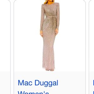 Mac Duggal stunning evening gown in the color mocha worn once for a 4 hours